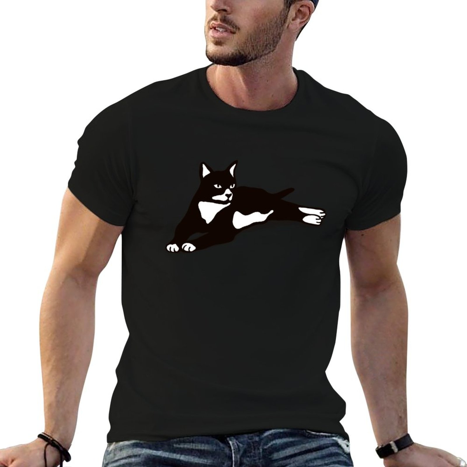 Running Gear Gifts - เสื้อยืดลายแมวทักซิโด้ ของขวัญสำหรับคนรักแมว เสื้อยืดลายแมวทักซิโด้ เสื้อยืดสำหรับวิ่งออกกำลังกายน้ำหนักเบา