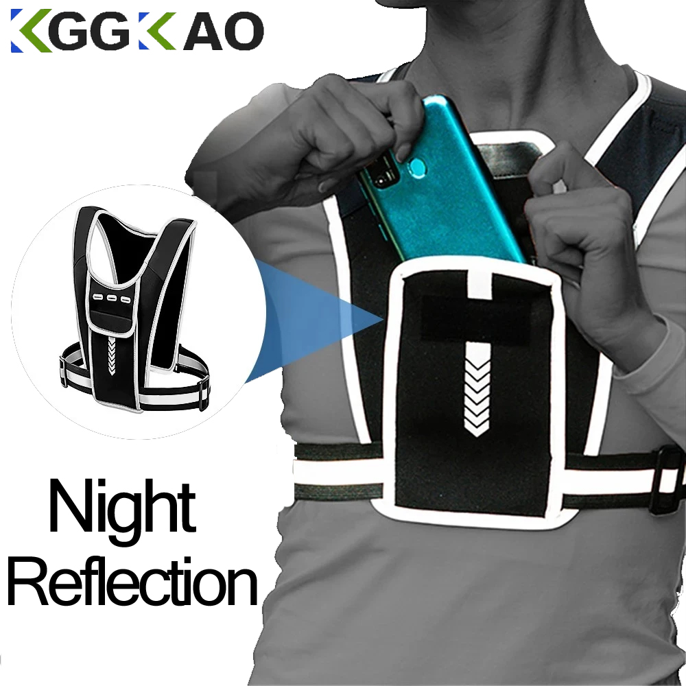 Running Gear Train - เสื้อกั๊กใส่โทรศัพท์สำหรับผู้ชายและผู้หญิงกันน้ำกระเป๋าใส่กุญแจ & เสื้อกั๊กไฮเดรชั่นสะท้อนแสงอุปกรณ์ออกกำลังกายฟรี
