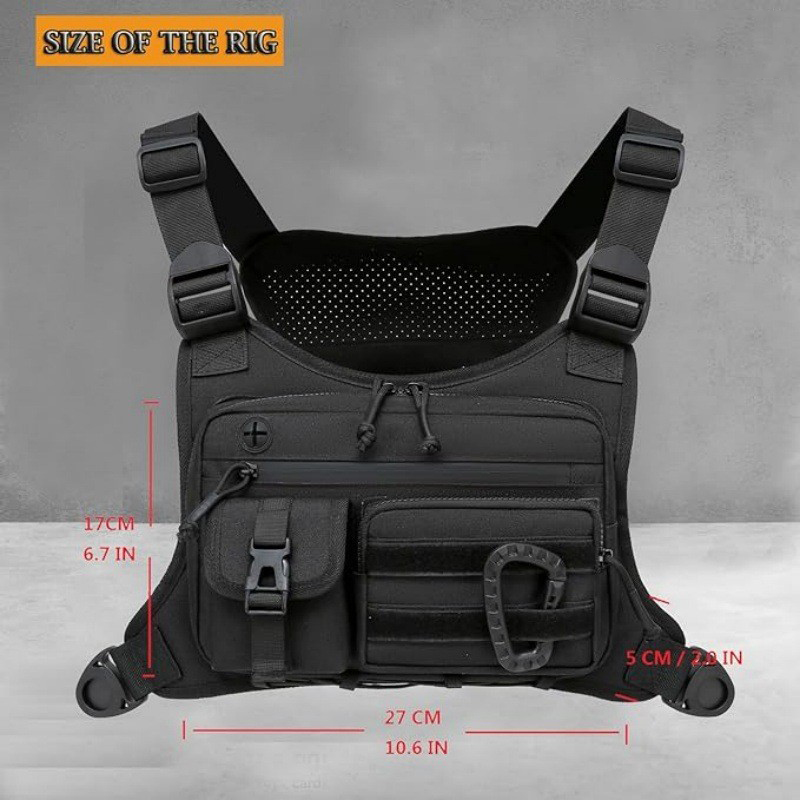 กระเป๋าคาดหน้าอกยุทธวิธีสําหรั - Running Gear Bag For Men บทวิจารณ์และราคา