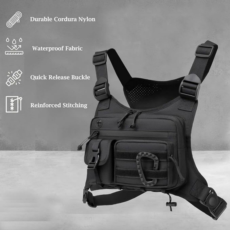 กระเป๋าคาดหน้าอกยุทธวิธีสําหรั - Running Gear Bag For Men บทวิจารณ์และราคา