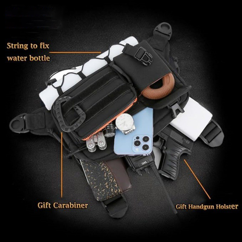 กระเป๋าคาดหน้าอกยุทธวิธีสําหรั - Running Gear Bag For Men บทวิจารณ์และราคา